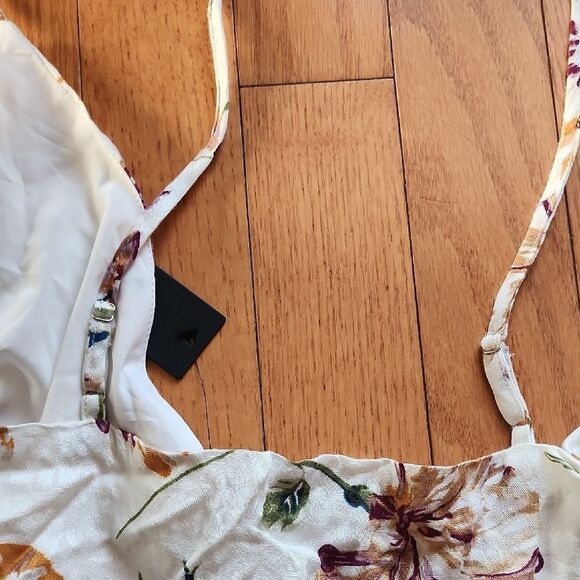 Lulu's Cream Ruched Tie Front Swim Cover Up - Women's Size XL - Picture 5 of 5